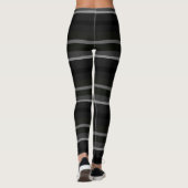 Zwart en Grijs Abstract Strepen Leggings (Achterkant)