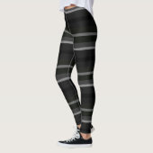 Zwart en Grijs Abstract Strepen Leggings (Links)