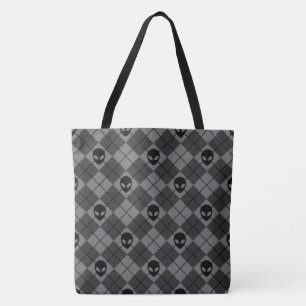 Zwart en Grijs Alien Argyle Patroon Draagtas