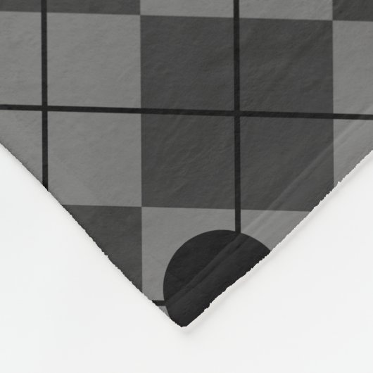 Zwart en grijs Alien Argyle patroon Fleece Deken (Hoek)