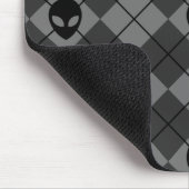 Zwart en grijs Alien Argyle patroon Muismat (Hoek)