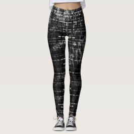 Zwart en Grijs Binaire Code Digitale Kunst Leggings