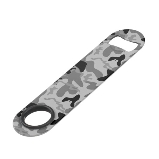 Zwart en grijs camo Custom en Naam handtekening Speed Flessenopener (Achterkant Gekanteld)