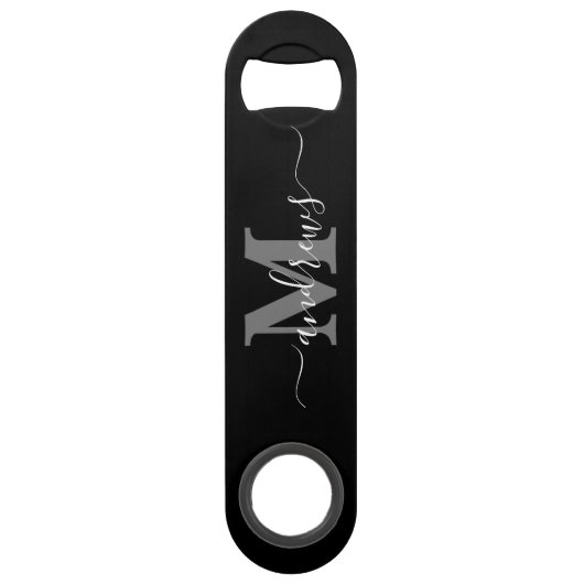 Zwart en grijs camo Custom en Naam handtekening Speed Flessenopener (Voorkant)