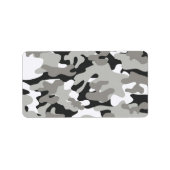 Zwart en grijs Camo-ontwerp Etiket (Voorkant)