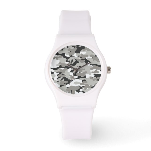 Zwart en grijs Camo-ontwerp Horloge (Voorkant)