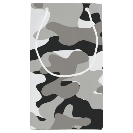 Zwart en grijs Camo-ontwerp Klein Cadeauzakje (Achterkant)