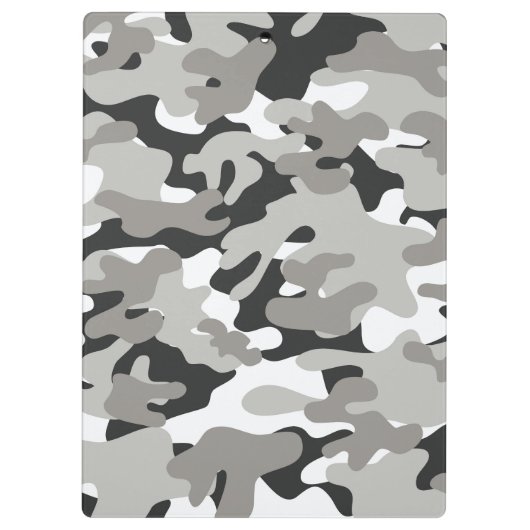 Zwart en grijs Camo-ontwerp Klembord (Achterkant)