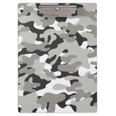 Zwart en grijs Camo-ontwerp Klembord (Voorkant)