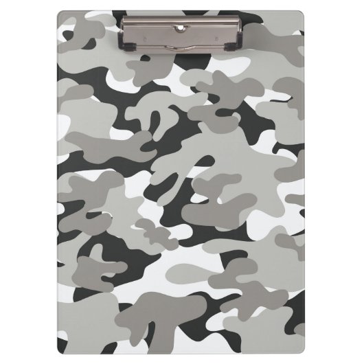 Zwart en grijs Camo-ontwerp Klembord (Voorkant)