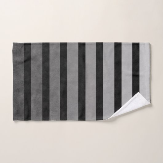 Zwart en grijs Camouflage getextureerde lijn strep Bad Handdoek (Handdoek)