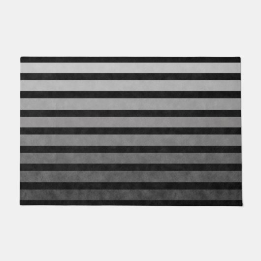 Zwart en grijs Camouflage getextureerde lijn strep Deurmat (Voorkant)