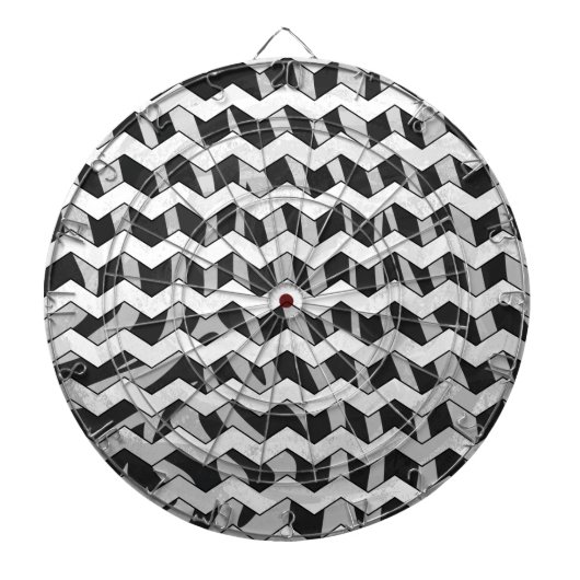 Zwart en grijs Chevron Zebra patroon Dartbord (Voorkant)