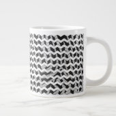 Zwart en grijs Chevron Zebra patroon Jumbo Beker (Rechts)