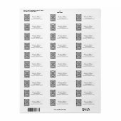 Zwart en grijs Damask Return-adres Etiket (Full Sheet)