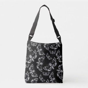 Zwart en grijs doden hoofd Hawk Moth Gothic schede Crossbody Tas