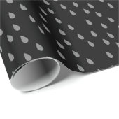Zwart en grijs Eenvoudig modern Raindrops-patroon Cadeaupapier (Rol Hoek)