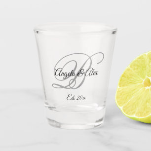 Zwart en grijs fantasie schrift gemerkt shot glas