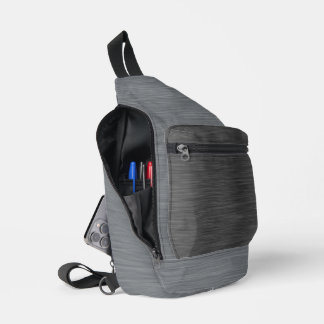 ZWART EN GRIJS GEBORSTELD METAAL LOOK TEXTUUR SLING BAG