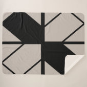 Zwart en Grijs Geometrisch Ontwerp Deken (Voorkant (horizontaal))