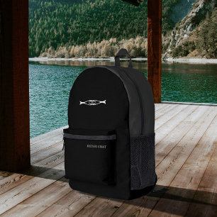 Zwart en Grijs Gepersonaliseerd Bedrukte Rugzak