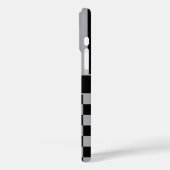 Zwart en grijs geruit gestreept gepersonaliseerd Case-Mate iPhone case (Achterkant / Links)