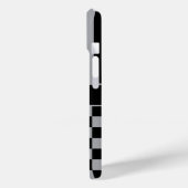 Zwart en grijs geruit gestreept gepersonaliseerd Case-Mate iPhone case (Achterkant / Links)