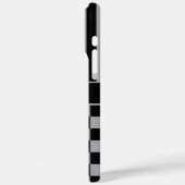 Zwart en grijs geruit gestreept gepersonaliseerd Case-Mate iPhone case (Achterkant / Links)