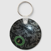 Zwart en grijs grasveldje bowl, sleutelhanger (Voorkant)