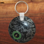 Zwart en grijs grasveldje bowl, sleutelhanger (Voorkant)