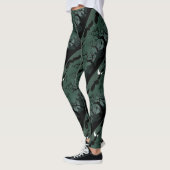 Zwart en grijs Halloween kerkhof landschap Leggings (Links)