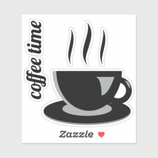 Zwart en grijs koffie mok en citaat vinyl stickers (Vel)