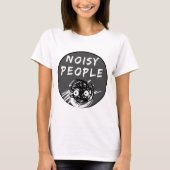 Zwart en grijs luidruchtige mensen verklaring t-shirt (Voorkant)