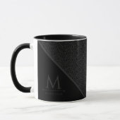 Zwart en grijs Moderne geometrische Wavy gebogen l Mok (Links)