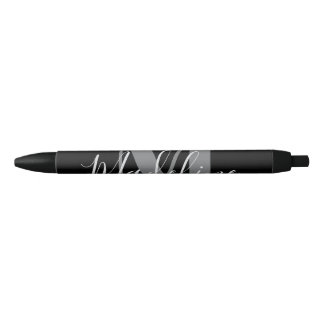 Zwart En Grijs Monogram Elegant Zwarte Inkt Pen