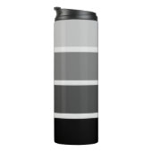 Zwart en Grijs | Ombre Strepen met Script Fleece Thermosbeker (Geroteerd rechts)