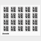 Zwart en grijs Pet Verf Drukt Dog of Kat Stickers (Vel)