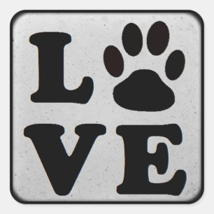 Zwart en grijs Pet Verf Drukt Dog of Kat Stickers