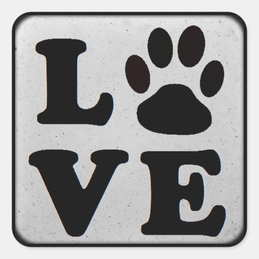 Zwart en grijs Pet Verf Drukt Dog of Kat Stickers (Voorkant)
