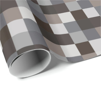 Zwart en grijs Pixelated Patroon Cadeaupapier