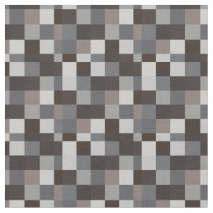 Zwart en grijs Pixelated Patroon   Gamer Stof