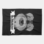 Zwart en grijs Schnauzer Theedoek (Horizontaal)