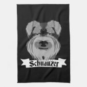 Zwart en grijs Schnauzer Theedoek (Verticaal)