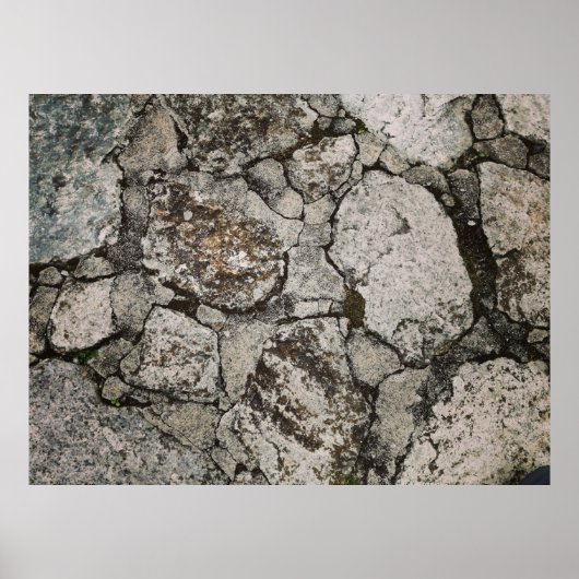 Zwart en grijs steenfragment poster (Voorkant)
