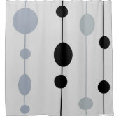 Zwart en Grijs stippen op grijs Douchegordijn (Voorkant)