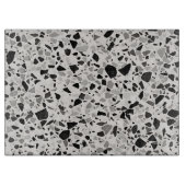 Zwart en grijs Terrazzo Patroon Snijplank (Voorkant)