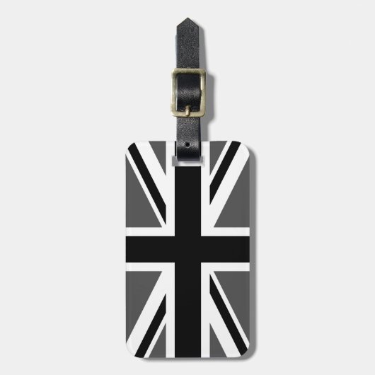 Zwart en grijs unifcontact bagagelabel (Voorkant verticaal)