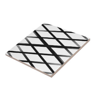 Zwart en grijs vervagende Ombre Cross Lattice Art Tegeltje