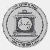 Zwart en grijs zakelijke sticker (Voorkant)