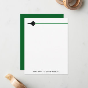 Zwart en groen F-15 Personal Stationery Notitiekaartje